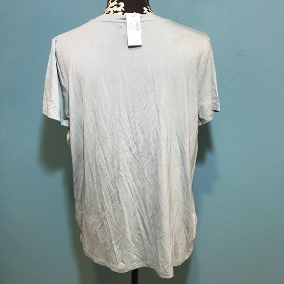 Maurices NWT Light Blue Sleep Shirt Plaid Pocket Detail Medium M NEW Casual Home - Picture 3 of 10